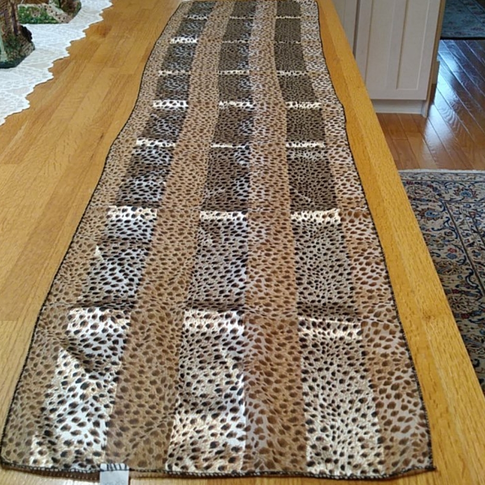 Leopard Poly Satin Scarf 58x13